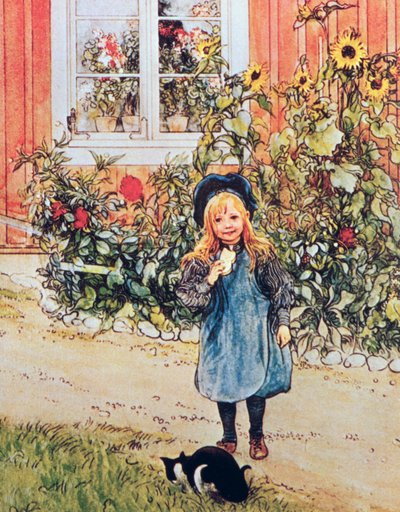सूरजमुखी के साथ ब्रेटा द्वारा Carl Larsson